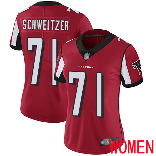 Atlanta Falcons Limited Red Women Wes Schweitzer Home Jersey NFL Football #71 Vapor Untouchable->women nfl jersey->Women Jersey